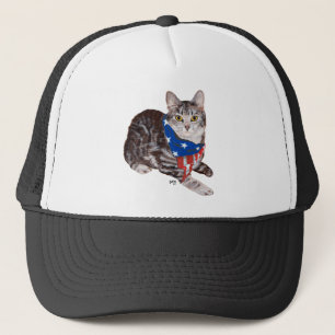 Casquette Tabby Cat Patriotique Américain Shorthair