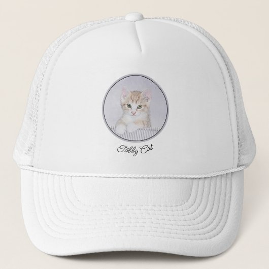Casquette Tabby Orange Kitten Peinture - Art Chat original (Devant)