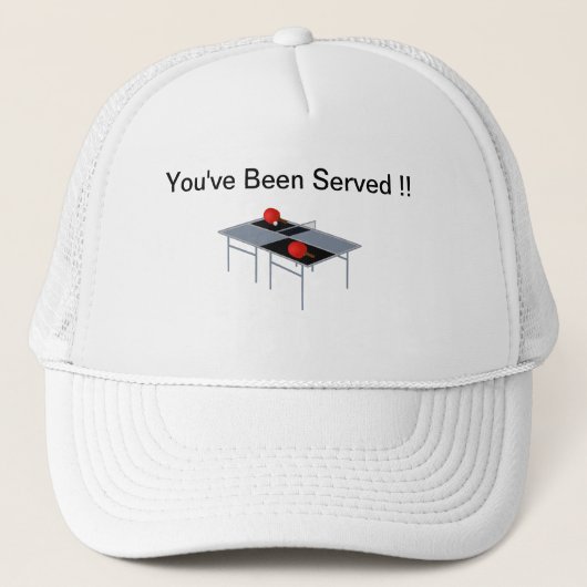 Casquette Table Tennis You've Been Served, (Devant)