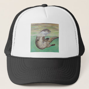 Casquette Tableau de la loutre de rivière joueuse