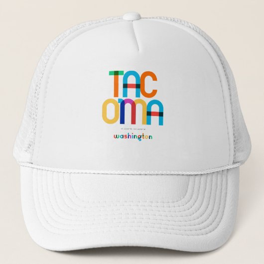 Casquette Tacoma Washington Mid Century, Pop Art, (Devant)