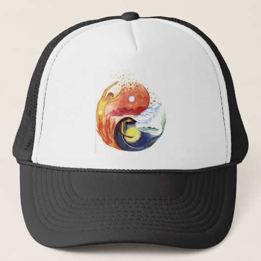 Casquette Taijitu illustrant la polarité (Devant)