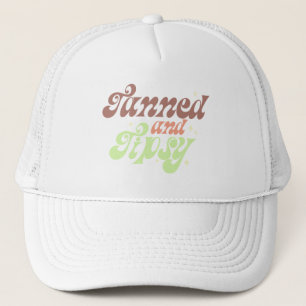 Casquette Tannée et Tipsy amusant été rétro citation typogra