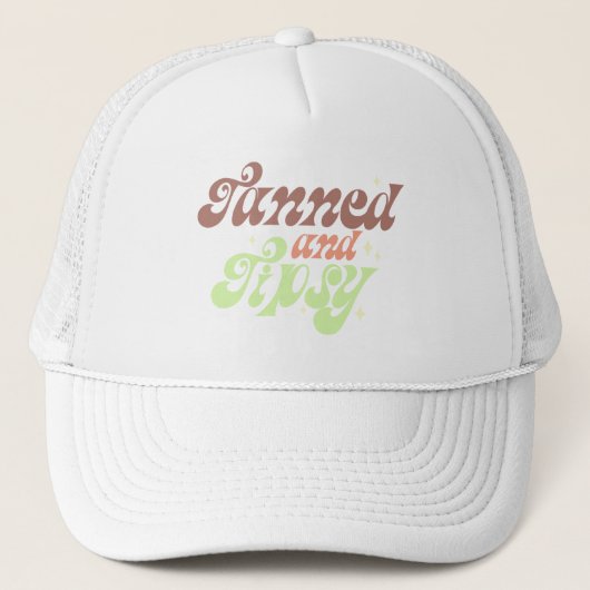 Casquette Tannée et Tipsy amusant été rétro citation typogra (Devant)