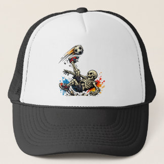 Casquette Tasse de football à coup de pied de vélo squelette