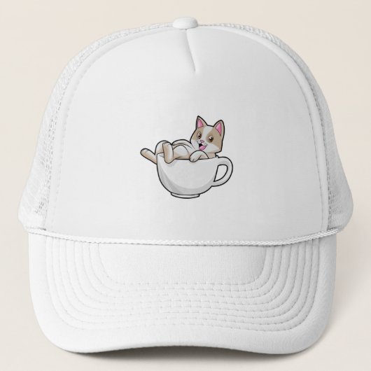 Casquette Tasse de thé de chat (Devant)