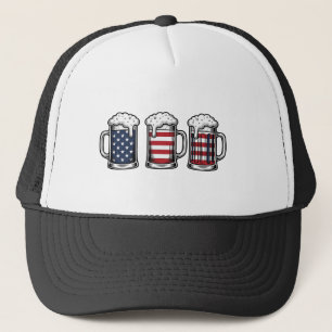 Casquette Tasses à bière patriotiques Vintage Vector Design 