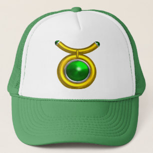 CASQUETTE TAURUS /OR, EMÉRALD VERT SIGNE ZODIAC JEWEL