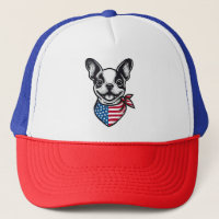 Tchiot Boston Terrier Bandana Drapeau Américain Pa