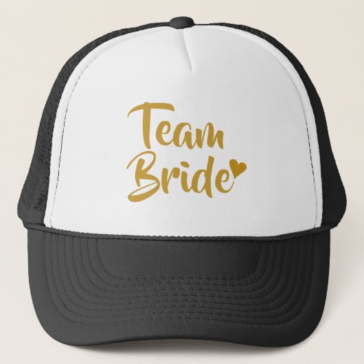 Casquette Team Bride Cœur en Or (Devant)