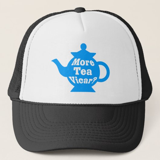 Casquette Teapot - Plus de thé Vicar ? - Bleu moyen et blanc (Devant)