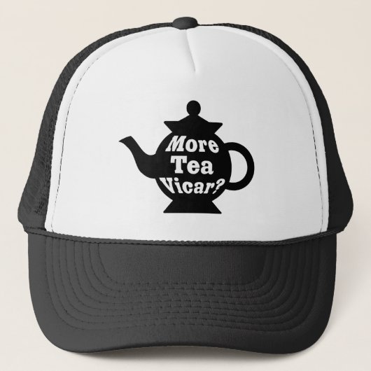 Casquette Teapot - Plus de thé Vicar ? - Noir et blanc (Devant)
