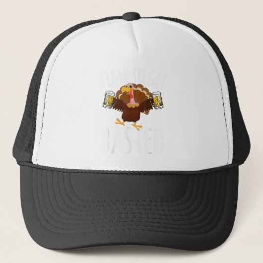 Casquette Temps To Get Basted Funny Beer Thanksgiving Turkey (Devant)