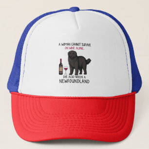 Casquette Terre-Neuve et le vin Drôle chien