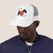 Casquette Térrier écossais en pull à carreaux rouges (En situation)