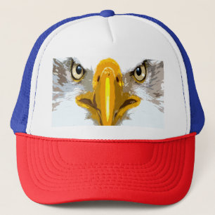 Casquette Tête d'aigle bleu rouge blanc tendance Pop Art Mod
