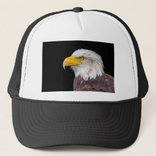 Casquette Tête d'aigle chauve sur le noir