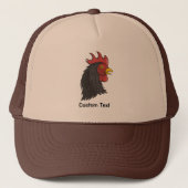 Casquette Tête de Coq Noir (Devant)