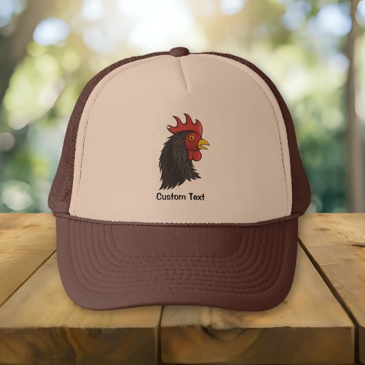 Casquette Tête de Coq Noir