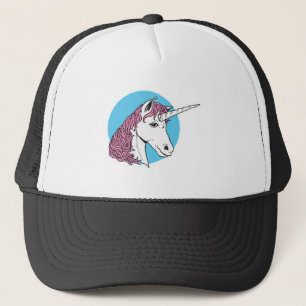 Casquette tête de licorne à crinière violette/rose