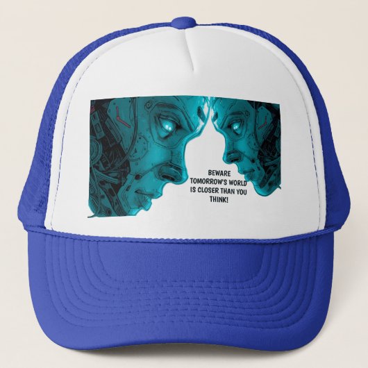 CASQUETTE TÊTE ROBOTIQUE CYBORG (Devant)