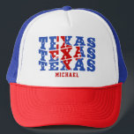 Casquette Texas Patriotic State Love USA Nom personnalisé<br><div class="desc">Texas Patriotic State Love USA Custom Name Trucker Hat</div>