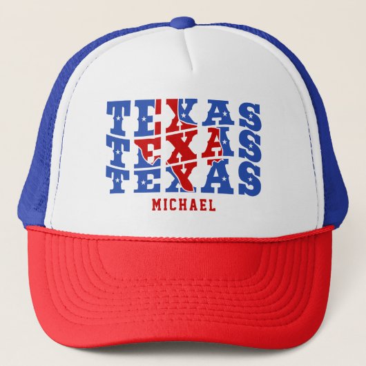 Casquette Texas Patriotic State Love USA Nom personnalisé (Devant)