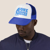 Casquette Texte allé de bleu de Squatchin (En situation)