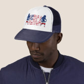 Casquette Texte de Merica avec le drapeau et les filles (En situation)