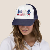 Casquette Texte de Merica avec le drapeau et les filles (En situation)