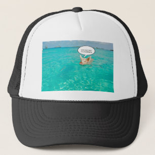 Casquette Texte de personnaliser de porc de natation de