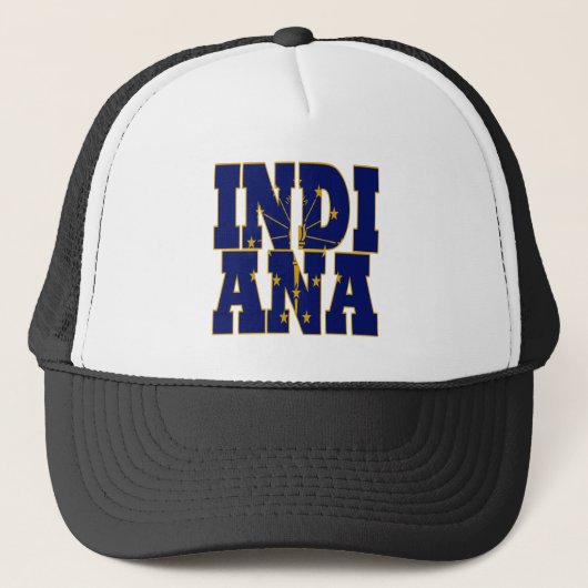Casquette Texte du drapeau de l'état de l'Indiana (Devant)