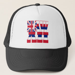 Casquette Texte du drapeau de l'État d'Hawaii