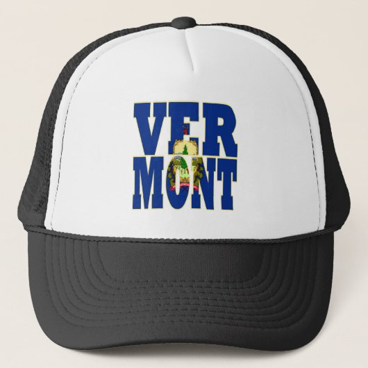 Casquette Texte du drapeau de l'état du Vermont (Devant)