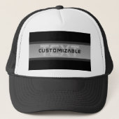 Casquette Texte en calques personnalisable moderne | Noir et (Devant)