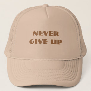 Casquette Texte Never Give Up nom Kaki et couleur Kaki