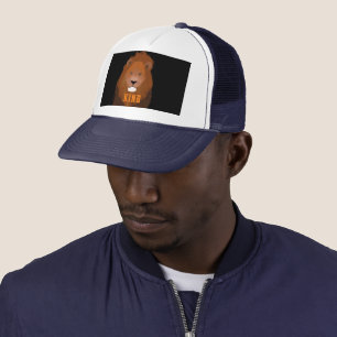 Casquette Texte ROI Imprimé avec Image de Lion-Cap Stylé