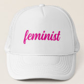 Casquette Texte rose vif féministe (Devant)