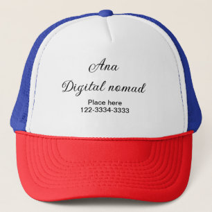 Casquette Texte simple minimal ajoutez votre nom lieu ville