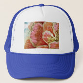 Casquette Texture brodée de fleur de lotus vintage (Devant)