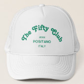 Casquette The Fifty Club Retro Green Custom Crest White (Devant)
