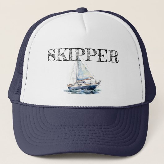 Casquette Thème de yacht personnalisé Skipper (Devant)