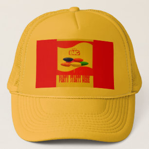 CASQUETTE THÈME GRAND PARY ROUGE ET JAUNE AVEC BALOONS