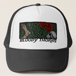 Casquette Thorns Crâne Roses Pieds médiévaux colorés Floral