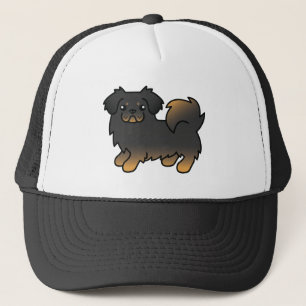 Casquette Tibétain Spaniel noir et feu Chien de dessin animé