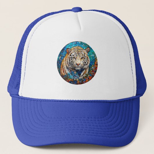 Casquette Tigre blanc dans une conception circulaire dynamiq (Devant)