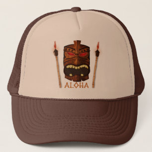Casquette Tiki en bois Aloha Rétro Hawaïen Été Personnalisé