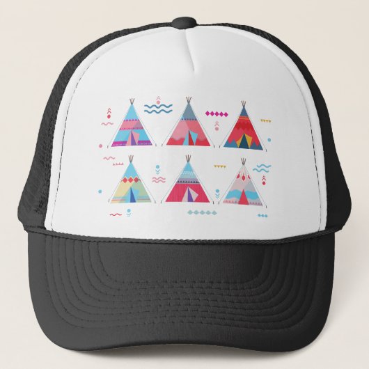 Casquette tipi rose (Devant)