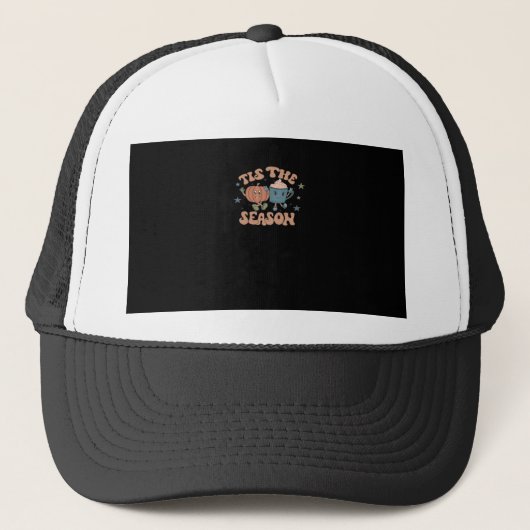 Casquette Tis The Season Pumpkin Fall Coffee Retro (Devant)