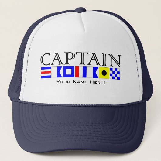 Casquette Titre du capitaine dans les drapeaux de signalisat (Devant)